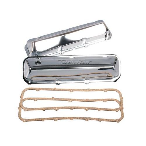 Trick Flow Valve Covers, Stock Height, Steel, Triple Chrome Plated, For Ford 429/460, Pair