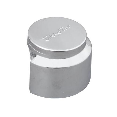 Trick Flow Valve Cover Breather, Push-In, Round, 2.493 in. Diameter, Steel, Chrome, Logo, Each