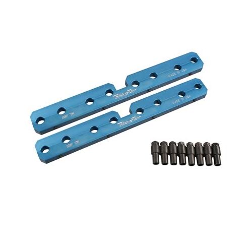 Trick Flow Rocker Arm Stud Girdle, Aluminum, Blue, 3/8 in.-24 Thread, Twisted Wedge Head, For Ford, Small Block, Kit