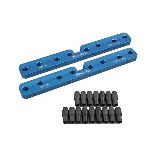 Trick Flow Rocker Arm Stud Girdle, Aluminum, Blue, 7/16 in.-20 Thread, Twisted Wedge Head, For Ford, Small Block, Kit