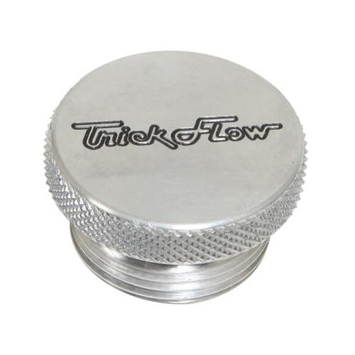 Trick Flow Oil Filler Tube Cap, Billet Aluminum, Polished, Plain, Screw-In, Each