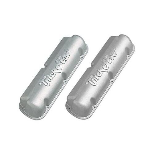 Trick Flow Valve Covers, Stock Height, 3 in. Overall Height, Cast Aluminum, Natural Finish, Small For Ford, Pair