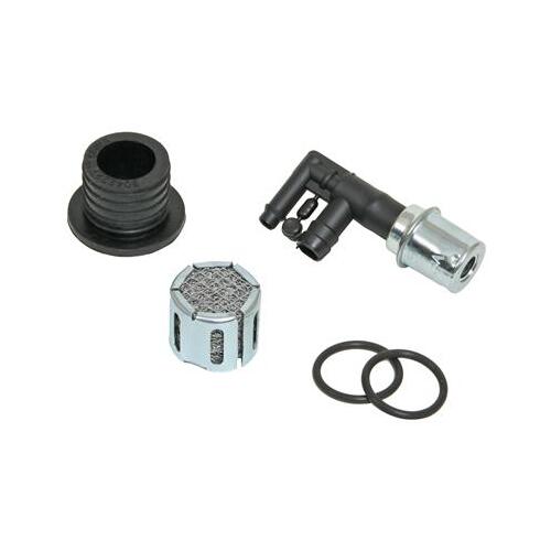 Trick Flow PCV Valve, 90 degree, Plastic, Black, Hose Barb Inlet, Grommet, For Ford, For Lincoln, For Mercury, 5.0L, Kit