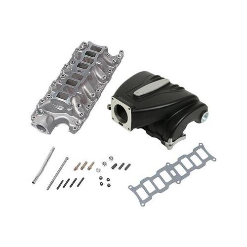 Trick Flow EFI Intake Manifold Kit, R-Series, Upper/Lower Included, 75mm, Black Powdercoat, Aluminum, For Ford 5.0L, Each