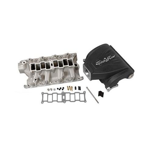Trick Flow EFI Intake Manifold Kit, R-Series, Upper/Lower Incl, 75mm, Black Powdercoat, Aluminum, For Ford 351 Windsor, Each