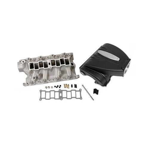 Trick Flow EFI Intake Manifold Kit, R-Series, Upper/Lower Incl, 90mm, Black Powdercoat, Aluminum, For Ford 351 Windsor, Each