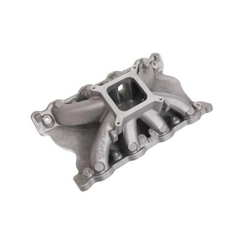 Trick Flow Intake Manifold, Track Heat , Windsor Block, Aluminum, Single Plane, Square Bore, For Ford Clevor Conversion, Each