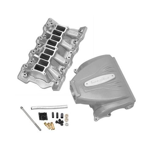 Trick Flow EFI Intake Manifold, R-Series, Upper/Lower Incl, 90mm, 9.5 In. Deck Height, Silver, For Ford Clevor, Each