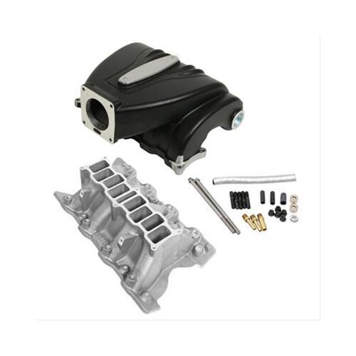 Trick Flow EFI Intake Manifold, R-Series, Upper/Lower Incl, 75mm, 9.5 In. Deck Height, Black, For Ford Clevor, Each