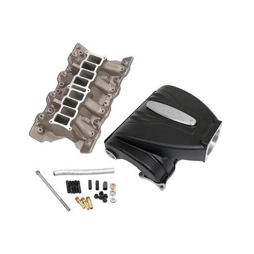 Trick Flow EFI Intake Manifold Kit, R-Series, Upper/Lower Incl, 90mm, 9.2 In. Deck Height, Black, For Ford 351C, Each