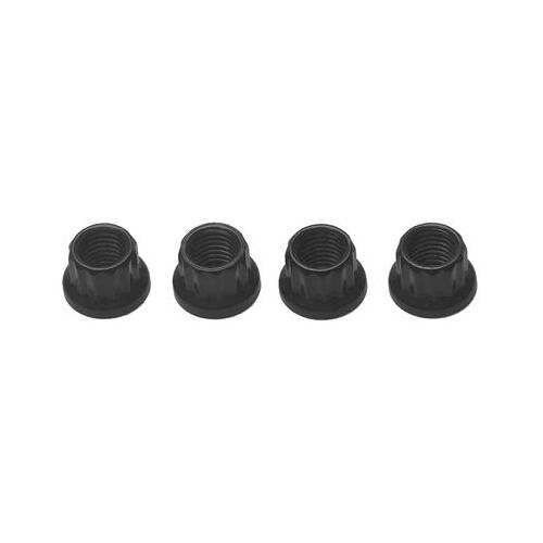 Trick Flow Nuts, 12-Point Head, Steel, Black Oxide, 5/16 in.-24 RH Thread, Set of 4