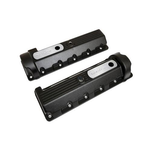 Trick Flow Valve Covers, Stock Height, Romeo Engines, 11-Bolt, Aluminum, Black, For Ford 4.6L/5.4L 2V, Pair