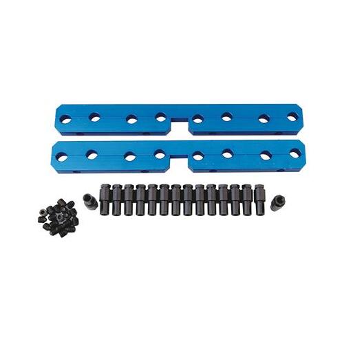 Trick Flow Rocker Arm Stud Girdle, Aluminum, Blue, 7/16 in.-20 Thread, For Ford, Small Block, R Series Head, Kit