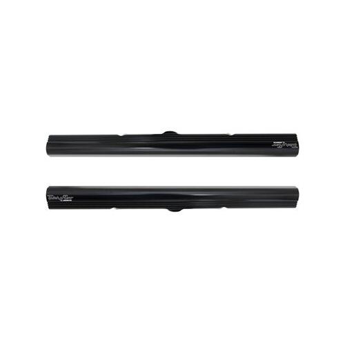 Trick Flow Fuel Rails, TFX™ EFI, Aluminum, Black Anodized, -8 AN, Clear Anodized Mounting Brackets, For Ford, Kit