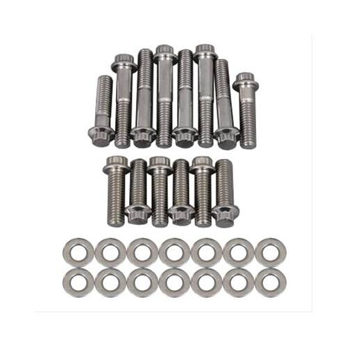 Trick Flow Bolts, Intake Manifold, Stainless Steel, Polished, 12-Point Head, For Ford, 429, 460, Track Heat® Manifold, Kit