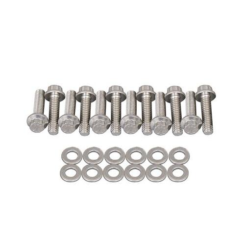 Trick Flow Bolts, Intake Manifold, Stainless Steel, Polished, 12-Point, For Ford, 429, 460, ® A460 Tunnel Ram Top