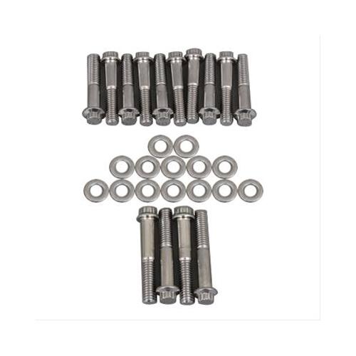 Trick Flow Bolts, Intake Manifold, Stainless Steel, Polished, 12-Point Head, For Ford, 429, 460, A460 Manifold