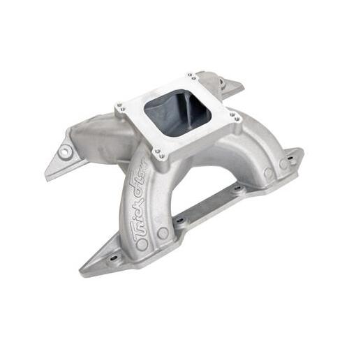 Trick Flow Intake Manifold, Track Heat , Aluminum, Natural, Single Plane, 4-barrel Square Bore, For Chrysler, 383, 400, Each