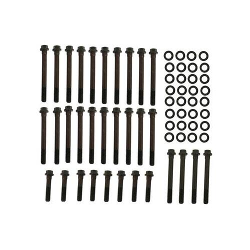 Trick Flow Cylinder Head Bolt Kit, Hex Head, Chromoly, Black Oxide, for OE Cast Iron Heads, For Chevrolet 396-454, Each