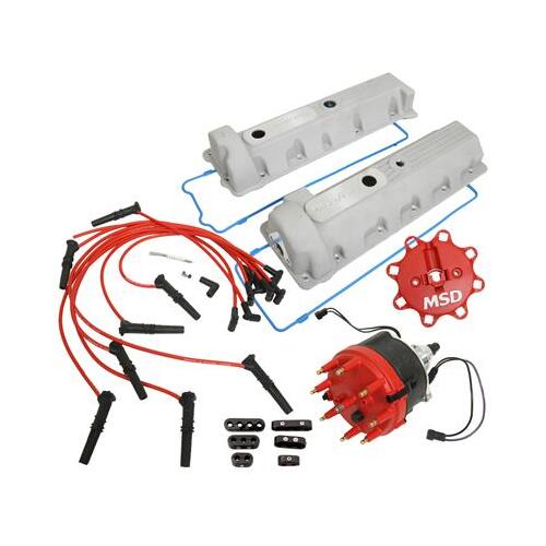 Trick Flow Valve Cover-Mount Ignition System, Race Only, Dual Pickup, Natural Valve Covers, For Ford, 4.6L, 5.4L, 2V, Kit