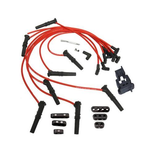Trick Flow Spark Plug Wires, Male/HEI, 8.00mm, Spiral Core, Black, Wire Separators, For Ford, 4.6L, 5.4L, Set
