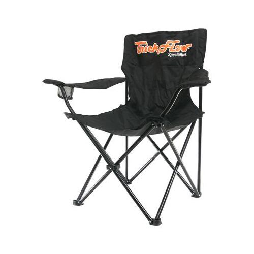Trick Flow Chair, Folding, 350 lb. Weight Limit, 600-denier Poly-canvas, Black, ® Logo, Each