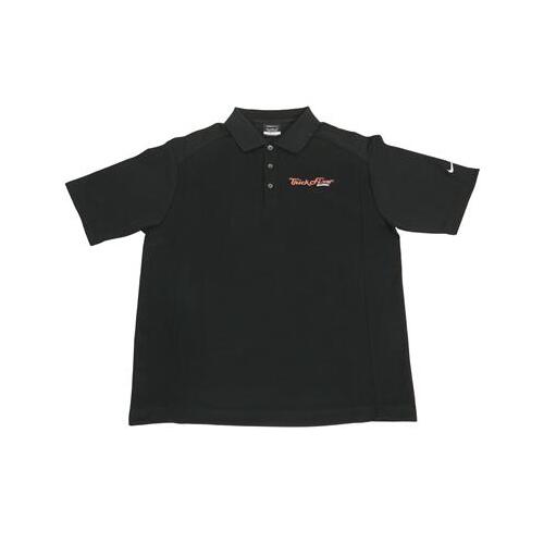 Trick Flow Polo Shirt, Polyester, Short Sleeve, Logo Front, Black, Men's 3X-Large, Each