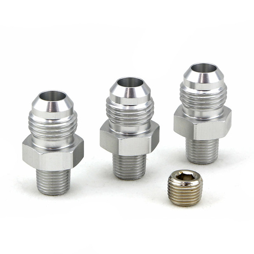 TURBOSMART Fittings, Three Straight, 1/8 in. Male NPT to -6 AN Male, One Plug, Kit