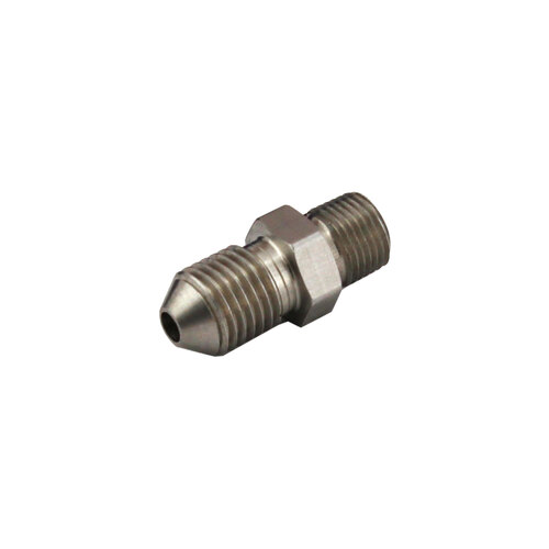 TURBOSMART Fitting, Adapter, AN to NPT, Straight, Stainless Steel, Natural, -4 AN, 1/8 in. NPT, Each