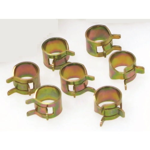 TURBOSMART Hose Clamps, Spring Style, Steel, Gold Iridited, 0.197 in. Recommended Hose O.D., Set of 10