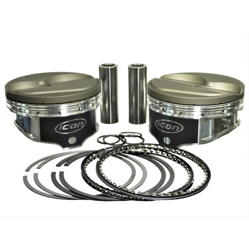 ICON Piston, For Big Block RB 572, Rod 7.100 in. Dome 6.5cc STD Size, Kit with Rings