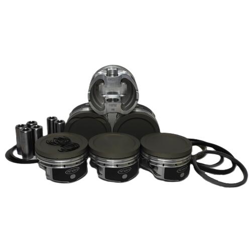 ICON Piston 3.632 in. Bore, For Ford I6 Barra 243, Rod 6.058 in. 8.9cc .5MM Oversized, Kit with