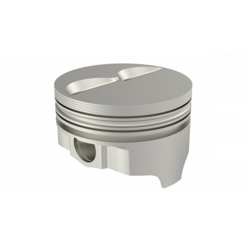 ICON Piston, 4 in. Bore, 1/16, 1/16, 3/16 in. Ring Grooves, For Chevrolet 350 Rod 5.700 Flat Top +4.9cc 2V, .080 Oversized, w/ Rings, Each