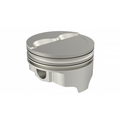 ICON Piston, 4.125 in. Bore, 1/16, 1/16, 3/16 in. Ring Grooves, For Chevrolet 377 Rod 5.700 Step Dish +15.2cc 2V, .030 Oversized, w/ Rings, Each