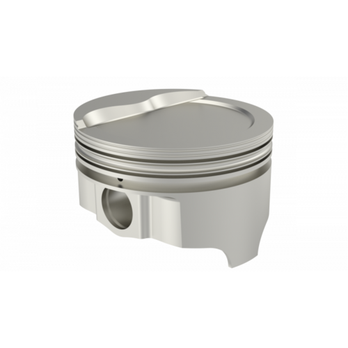 ICON Piston, 4 in. Bore, 1/16, 1/16, 3/16 in. Ring Grooves, For Ford 393W Rod 5.956 Step Dish +28cc 2V, .030 Oversized, w/ Rings, Each