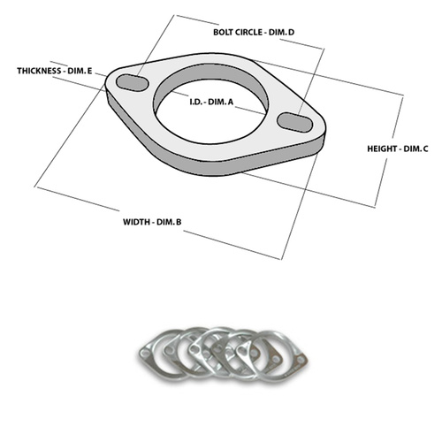 Vibrant 2-Bolt Stainless Steel Flanges (4in. I.D.) - Box of 5 Flanges