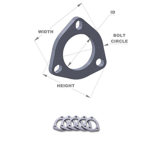 Vibrant 3-Bolt Stainless Steel Flanges (3.5in. I.D.) - Box of 5 Flanges