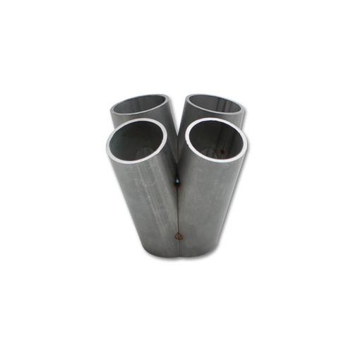 Vibrant Exhaust Collector, Merge, 4-into-1, fits T4 Turbo inlet flange, 1.50 in. Nominal Primary., Schedule 10 pipe, 304 Stainless Steel, 4.75 in. tal