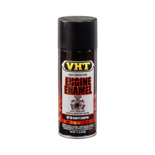 Paint, High-Temperature, Engine, Enamel, Flat, Black, 11 oz, Aerosol Spray Can, Each