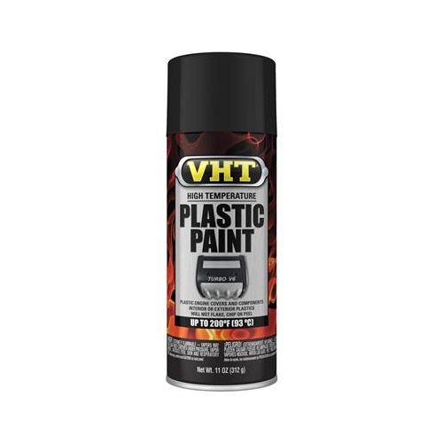 Paint, High Temp Plastic, Acrylic Enamel, Matte, Black, 11 oz, Aerosol Spray Can, Each