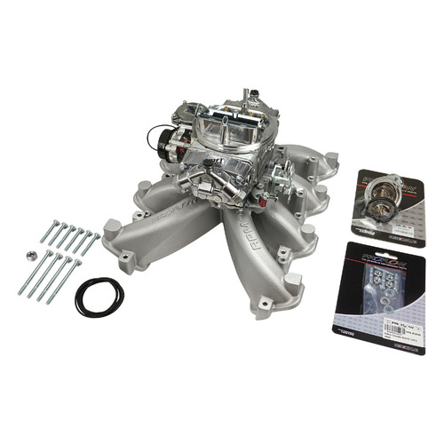 VPW Intake Manifold & Carburettor Kit Sliver Series RPM AirMax, Single Plane, Street Brawler 750 Vac, Elec Choke,Carburettor, Chev For Holden LS3,L92