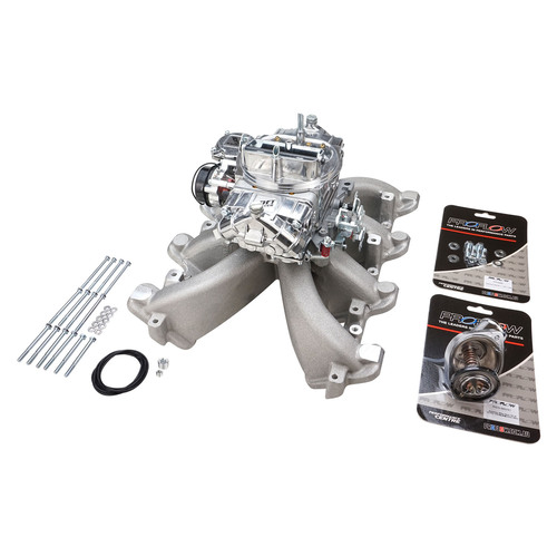VPW Intake Manifold & Carburettor Kit Sliver Series RPM AirMax, Single Plane, Street Brawler 750 Vac, Electric Choke,Carbutetor, Chev For Holden LS1,L