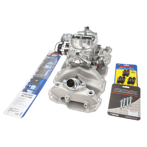 VPW Intake Manifold & Carburettor Kit Silver Series RPM AirMax, Dual Plane, Street Brawler 750 Vac, Electric Choke,Carbutetor, SB Chev, Each