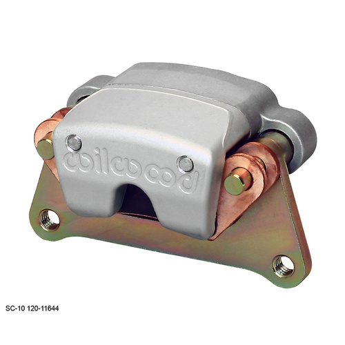 Wilwood Caliper, SC10, Floating, 0.25 in. Rotor Width, 9.00 in. Rotor Dia, 1.06/1.06 in. Bore, Universal, Alum, Clear, Each