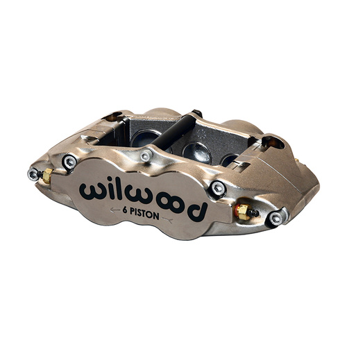 Wilwood Caliper, FNSL6R, Radial, 1.10 in. Rotor Width, 14.00 in. Rotor Dia, 1.62/1.12/1.12 in. Bore, LH, Alum, Nickel, Each