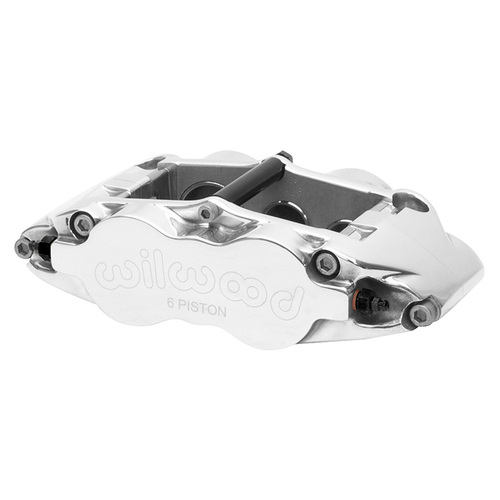 Wilwood Caliper, FNSL6R, Radial, 1.10 in. Rotor Width, 14.00 in. Rotor Dia, 1.62/1.12/1.12 in. Bore, LH, Alum, Polished, Each