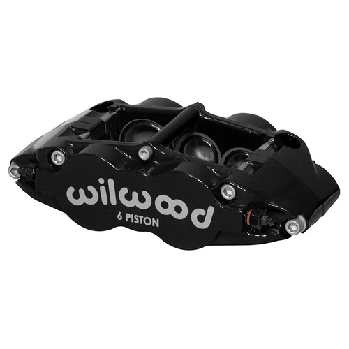 Wilwood Caliper, FNSL6R, Radial, 1.10 in. Rotor Width, 14.00 in. Rotor Dia, 1.38/1.12/1.12 in. Bore, LH, Alum, Black, Each
