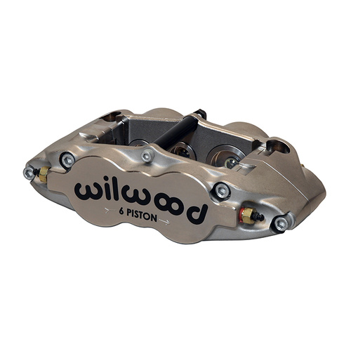 Wilwood Caliper, FNSL6R, Radial, 1.25 in. Rotor Width, 14.00 in. Rotor Dia, 1.62/1.12/1.12 in. Bore, RH, Alum, Nickel, Each