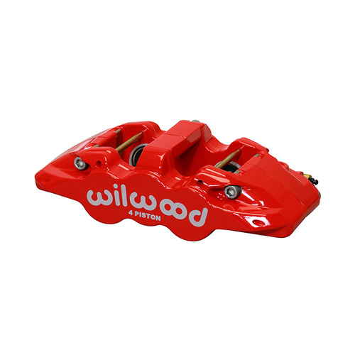 Wilwood Caliper, AERO4, Radial, 1.25 in. Rotor Width, 15.00 in. Rotor Dia, 1.88/1.62 in. Bore, RH, Alum, Red, Each