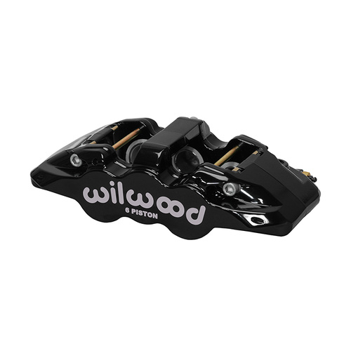 Wilwood Caliper, AERO6, Radial, 1.25 in. Rotor Width, 15.00 in. Rotor Dia, 1.62/1.12/1.12 in. Bore, LH, Alum, Black, Each